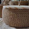 cestos tejidos a crochet con hilo de yute