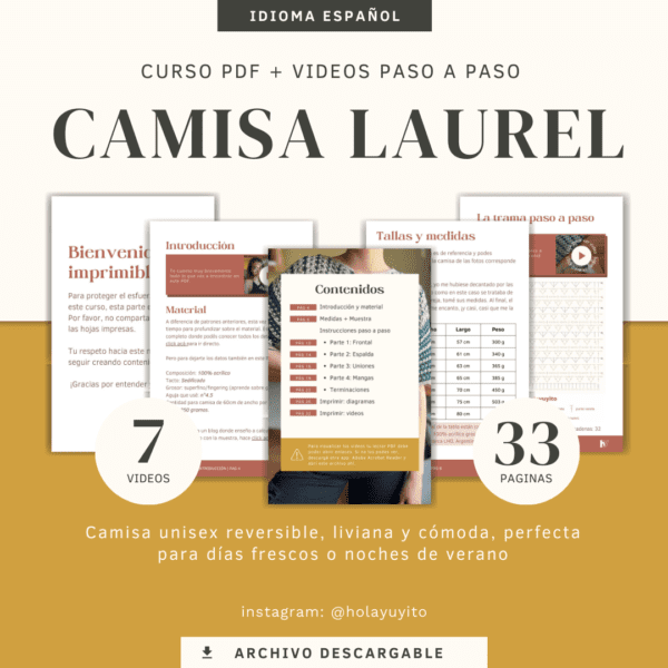 Camisa Laurel | PDF + Videos tutoriales + diagramas - Imagen 7