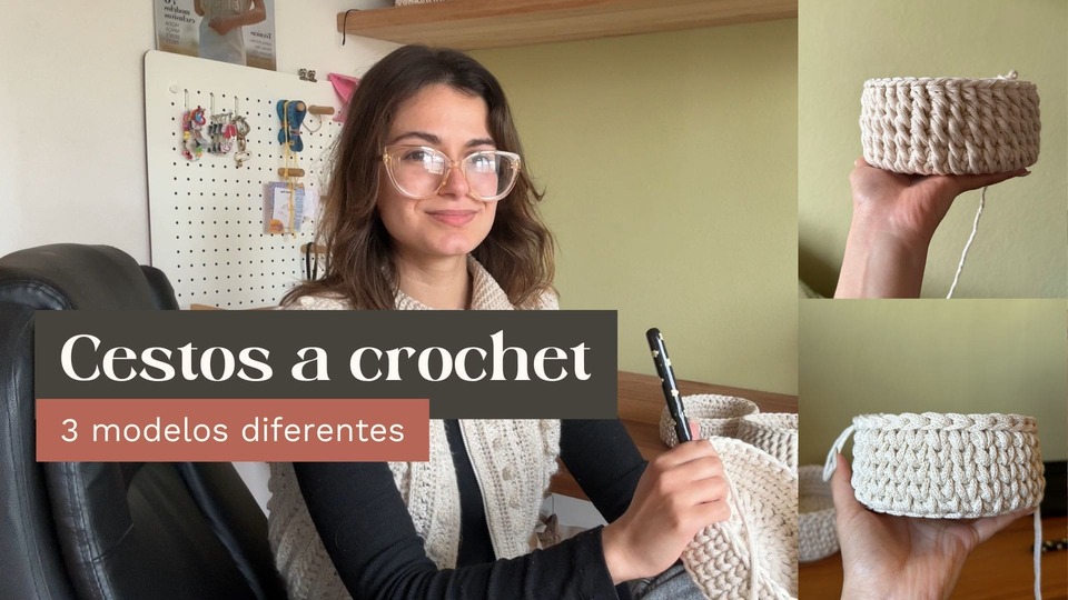 Cestos a crochet: paso a paso con video | Apto principiantes