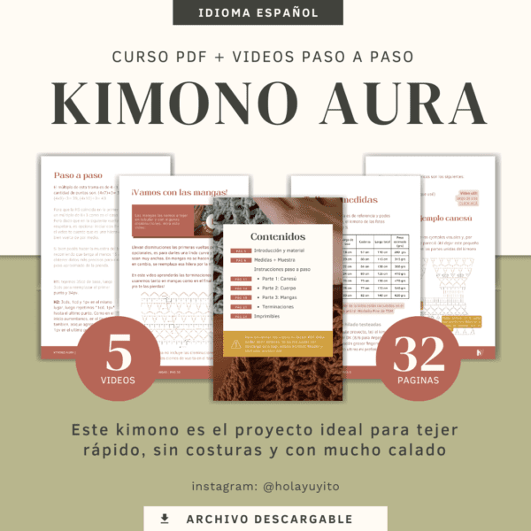 Kimono Aura | Curso PDF + videos paso a paso - Imagen 7